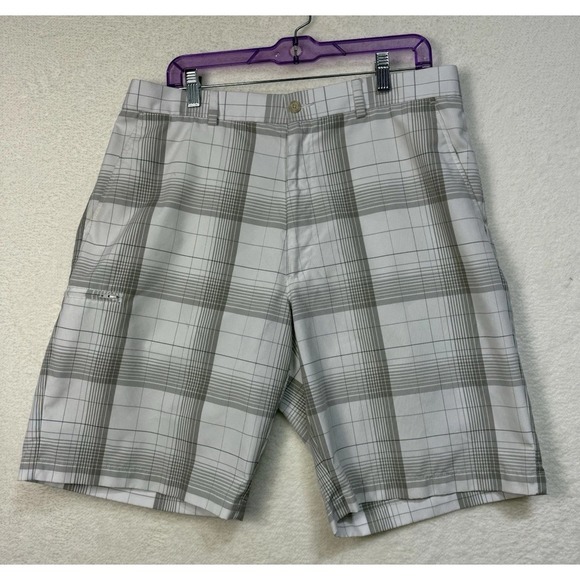 Grand Slam Other - Grand Slam Mens Golf Shorts‎ Sz 36 Gray White Lightweight Zip Pocket